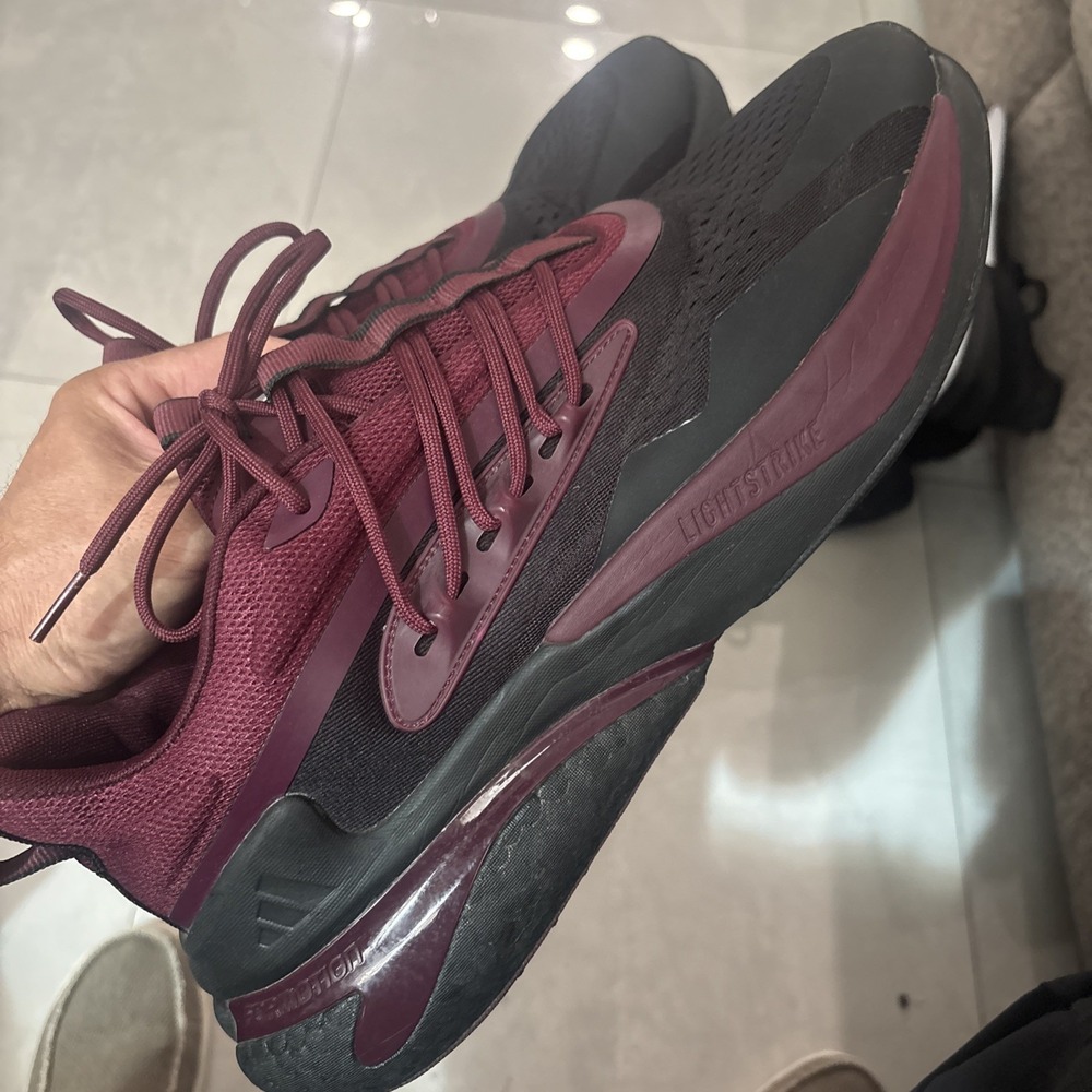 Size 14 - Adidas AlphaBoost V2 Black Maroon
